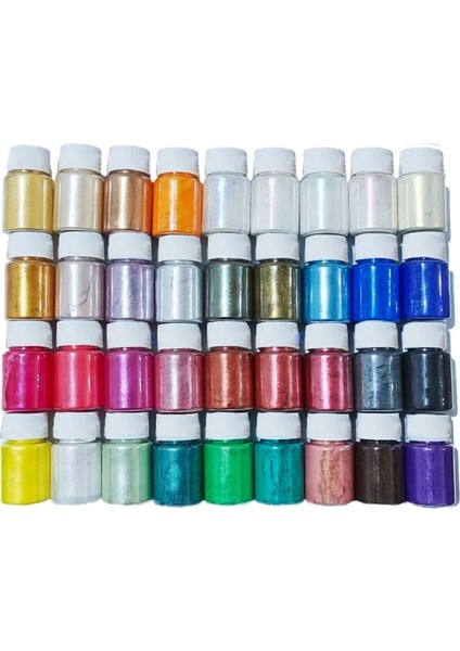 18 Renk Stili 36 Renk Kozmetik Sınıfı Sedefli Doğal Mika Mineral Tozu Epoksi Reçine Boya Inci Pigment Dıy Takı El Sanatları Yapımı (Yurt Dışından)