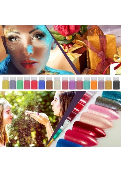 18 Renk Stili 36 Renk Kozmetik Sınıfı Sedefli Doğal Mika Mineral Tozu Epoksi Reçine Boya Inci Pigment Dıy Takı El Sanatları Yapımı (Yurt Dışından)