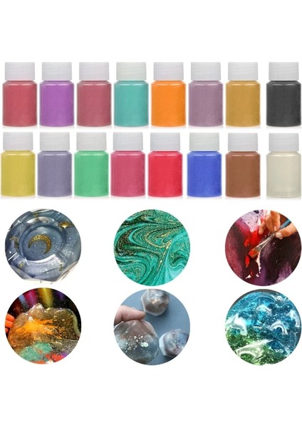 18 Renk Stili 36 Renk Kozmetik Sınıfı Sedefli Doğal Mika Mineral Tozu Epoksi Reçine Boya Inci Pigment Dıy Takı El Sanatları Yapımı (Yurt Dışından)