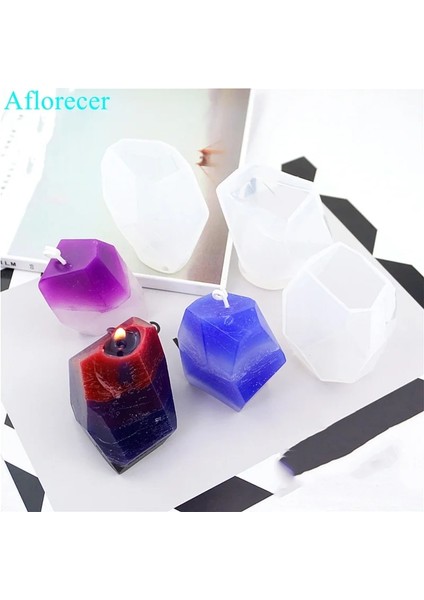 N3 Stili 3D Geometrik Taş Şekli Mum Kalıp Silikon Kalıp Dıy Aroma Alçı El Sanatları Kalıp Küçük Mum Reçine Sabun Kalıpları Noel Ev Dekorasyonu (Yurt Dışından) indirimleri