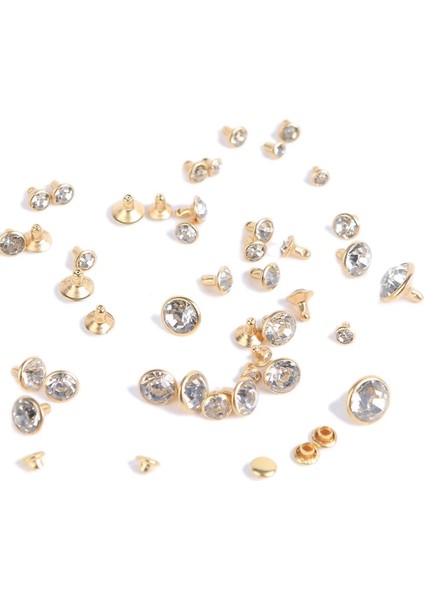8mm Tarzı Opper Altın Alt Perçin Taklidi Gümüş Kenar Perçin Burgu Giyim Kemer Ayakkabı Çanta Takı Aksesuar Malzemeleri (Yurt Dışından)