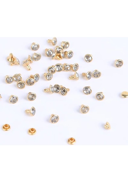 8mm Tarzı Opper Altın Alt Perçin Taklidi Gümüş Kenar Perçin Burgu Giyim Kemer Ayakkabı Çanta Takı Aksesuar Malzemeleri (Yurt Dışından)