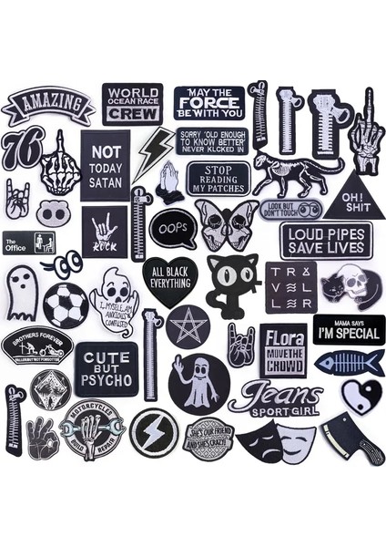 PE0001CT Stili Siyah Hippi Punk Giyim Için Işlemeli Yamalar Demir On Metal Kaya Yamaları Aplike Giysiler Için Ceketler Çıkartmalar Rozeti Diker (Yurt Dışından) fiyatları