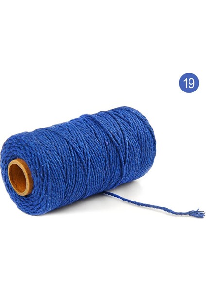 Lacivert Tarzı 100M Longyard Saf Pamuk Bükülmüş Kordon Halat El Sanatları Makrome Artisan Dize 20 Renk Ev Dekorasyonu Için Seçilebilir (Yurt Dışından)