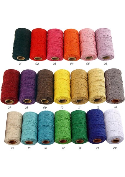 Lacivert Tarzı 100M Longyard Saf Pamuk Bükülmüş Kordon Halat El Sanatları Makrome Artisan Dize 20 Renk Ev Dekorasyonu Için Seçilebilir (Yurt Dışından)