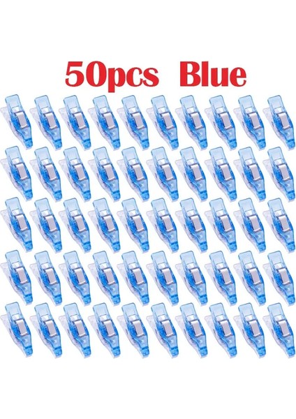 50 Adet Mavi Stil Lmdz Mini Dikiş Klipsleri, Körlük Klipsleri, Çok Amaçlı Klipsler Çok Renkli Mini Belge Kapitone Klipsleri (Yurt Dışından)