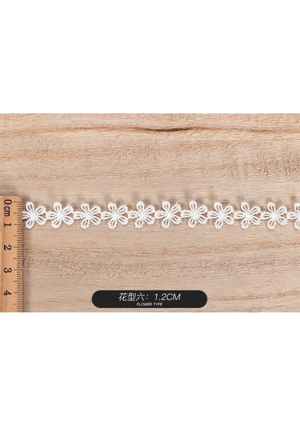 6 12MM Tarzı 15 Yards Polyester Beyaz Dantel Trim Dıy Dikiş Perdesi Zanaat Dekorasyon Papatya Çiçek Trim Dantel Şerit 1.2cm (Yurt Dışından)