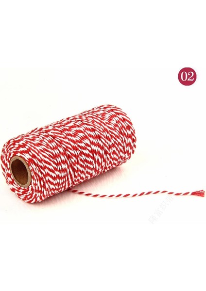 A02 Kırmızı Beyaz Stil Renkli Iplik Kordon El Yapımı El Sanatları Dıy Bej Bükülmüş Pamuk Makrome Kordon Sicim Halat Dize Ev Tekstili Dekorasyon (Yurt Dışından)