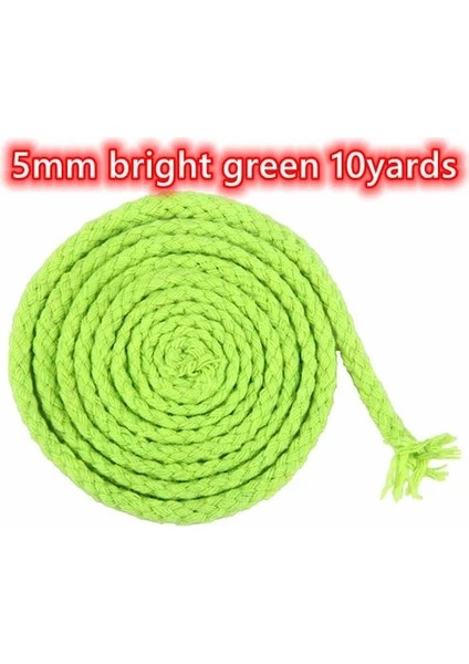 5 mm Parlak Yeşil 10Y Stili 10 Yards 5mm Renkli Bükülmüş Kordon Halat 100% Pamuk Dokuma Halat Kordonlar Craft Dekoratif Dıy El Yapımı Çanta Ipli Kemer Aksesuarları (Yurt Dışından)