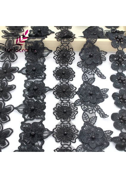 Stil 2 Yaklaşık 50 mm Stil Lucia El Sanatları 1y Siyah Çiçek Nakış Dantel Kumaş Trim Kurdela Aplike Dikiş Elbise Dıy Konfeksiyon El Yapımı Malzemeler N0703 (Yurt Dışından) modelleri