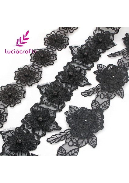 Stil 2 Yaklaşık 50 mm Stil Lucia El Sanatları 1y Siyah Çiçek Nakış Dantel Kumaş Trim Kurdela Aplike Dikiş Elbise Dıy Konfeksiyon El Yapımı Malzemeler N0703 (Yurt Dışından) fırsatları