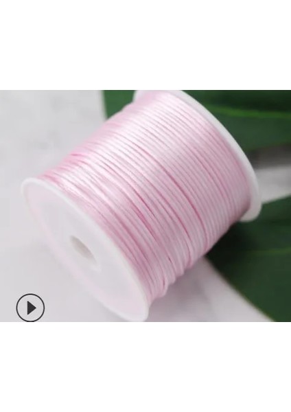 111 Lt Pembe Tarz 1mm Halat Saten Rattail Polyester Naylon Kordonlar Dize Çin Düğüm Kordon Dıy Bilezik Takı Yapımı Malzemeleri 50 Metre Rulo (Yurt Dışından)