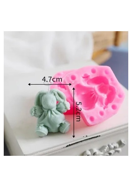 6x4.8x7.2cm Stili 3D Karikatür Tavşan Sabun Kalıp Kek Dekorasyon Araçları 3D Paskalya Buuny Mum Kalıpları Sabun Yapımı Araçları (Yurt Dışından)