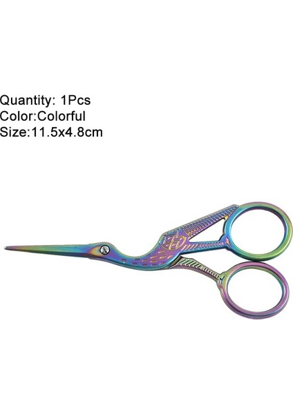 Renkli 11.5x4.8cm Stili Vintage Leylek Şekli Dikiş Veya Paslanmaz Çelik Terzi Veya Keskin Dikiş Makası Manuel Dikiş Iğne Dıy Aracı (Yurt Dışından)