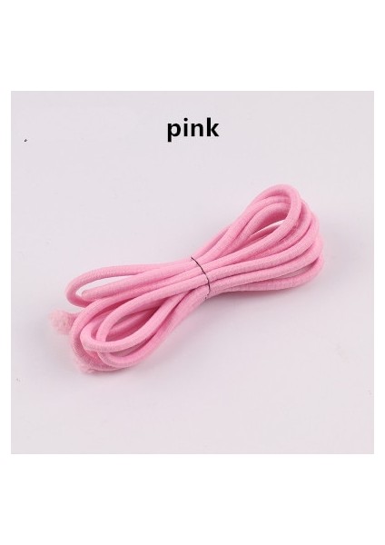 Pembe Stil 4mm Renkli Yuvarlak Lastik Bant Kalın Kafa Çiçek Elastik Bant Kafa Ipi Elastik Tel Halat Elastik Ipli Ipli (Yurt Dışından)