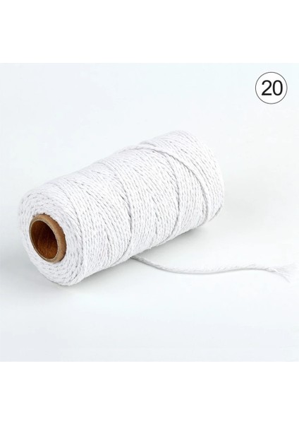 20 Beyaz Stil Acrame Pamuk Kordon Halat Dize Dikiş Dıy Renkli Halat Şerit Craft Iplik Sicim Ev Tekstili Düğün Parti Dekorasyon (Yurt Dışından)