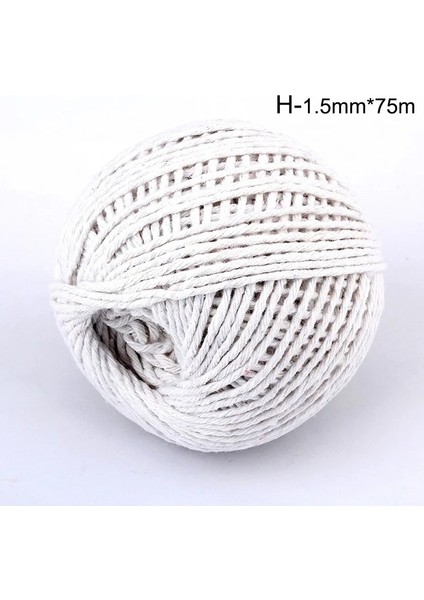 H Tarzı Dıy El Yapımı Pamuk Ipliği 1 Rulo 75 Metre Yüksek Li Halat Kırmızı Beyaz Kart Asılı Halat Hediyeler Ambalaj Sicim Dize Kordon (Yurt Dışından)