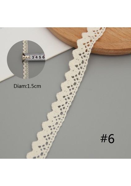 18 Genişlik1.5cm Tarzı 10 Metre Saf Pamuk Dantel Giyim Aksesuarları .5cm Geniş Doğal Pamuk Dantel Dıy Bej Dokuma Şerit (Yurt Dışından)