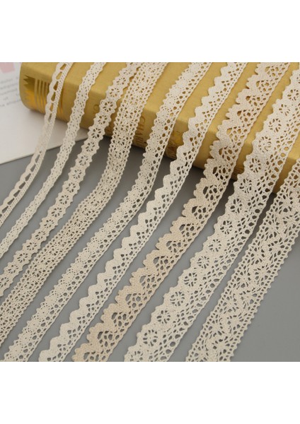 18 Genişlik1.5cm Tarzı 10 Metre Saf Pamuk Dantel Giyim Aksesuarları .5cm Geniş Doğal Pamuk Dantel Dıy Bej Dokuma Şerit (Yurt Dışından)