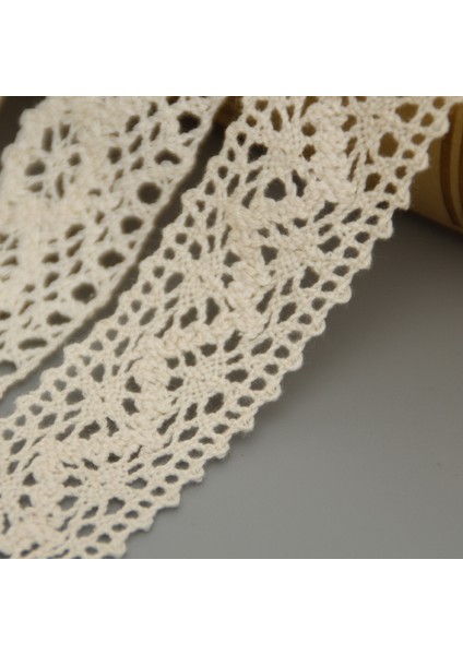 18 Genişlik1.5cm Tarzı 10 Metre Saf Pamuk Dantel Giyim Aksesuarları .5cm Geniş Doğal Pamuk Dantel Dıy Bej Dokuma Şerit (Yurt Dışından)
