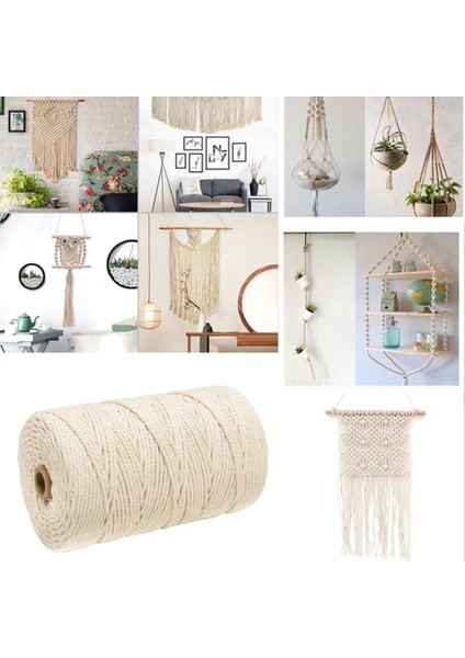 Pembe Tarzı % Pamuk Makrome Ip Ip Ev Tekstili Bej Bükülmüş Sicim Makrome Kordon Örgülü Iplik El Sanatları Dıy Düğün Dekorasyon (Yurt Dışından) indirimleri