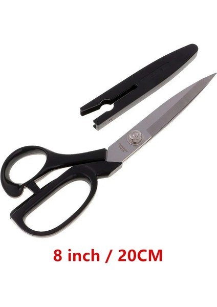 8 INÇ-20CM Siyah Stil Siyah Kapaklı Yüksek Karbonlu Profesyonel Paslanmaz Çelik Dikiş Veya Çelik Terzi Veya Terzilik Kumaş Makası Zanaat (Yurt Dışından)