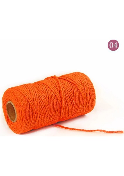 Turuncu Tarzı % Pamuk Makrome Kordon Ipi Ip Ev Tekstili Bej Bükülmüş Renkli Sicim Kordon Örgülü Iplik Craft Düğün Dekorasyonu (Yurt Dışından)