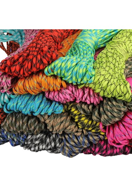No.12 Tarzı 100FT Renkli Iplikler Çekirdekler Hayatta Kalma Için Paracord Araşüt Kordon Kordon Kamp Tırmanma Kamp Ip Yürüyüş Çamaşır Ipi (Yurt Dışından) fırsatları