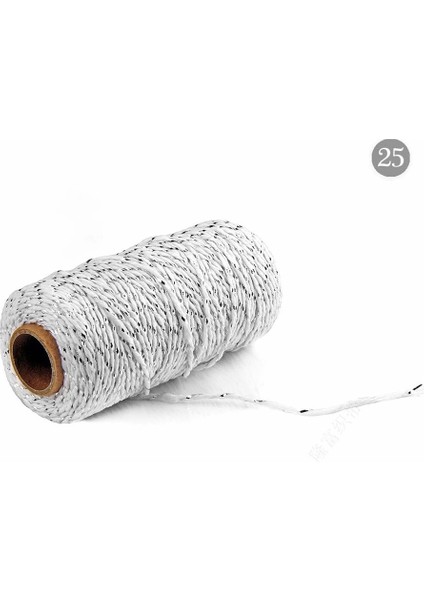 A25 Gümüş Beyaz Stil Acrame Pamuk Kordon Halat Dize Dikiş Dıy Renkli Halat Şerit Craft Iplik Sicim Ev Tekstili Düğün Parti Dekorasyon (Yurt Dışından)