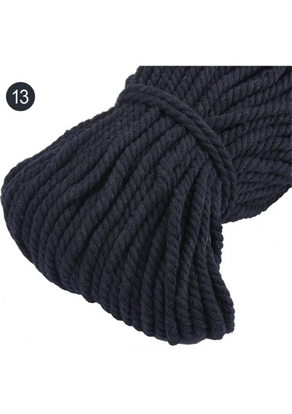 Renk 13 Tarzı 5mm Renkli Pamuklu Halat Dıy 10 Metrerulo Bükülmüş Yuvarlak Pamuklu Kordon Pamuklu Halat Giyim Beraberlik Dize Bükülmüş Halat (Yurt Dışından)