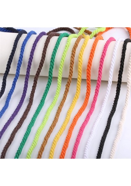 Renk 13 Tarzı 5mm Renkli Pamuklu Halat Dıy 10 Metrerulo Bükülmüş Yuvarlak Pamuklu Kordon Pamuklu Halat Giyim Beraberlik Dize Bükülmüş Halat (Yurt Dışından) modelleri
