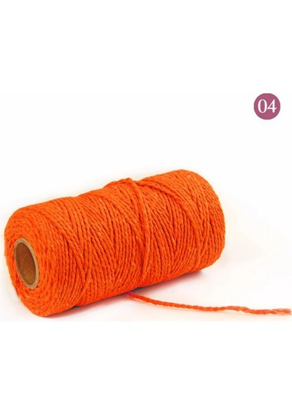 04 Turuncu Tarzı Renkli Iplik Kordon El Yapımı El Sanatları Dıy Bej Bükülmüş Pamuk Makrome Kordon Sicim Halat Dize Ev Tekstili Dekorasyon (Yurt Dışından)