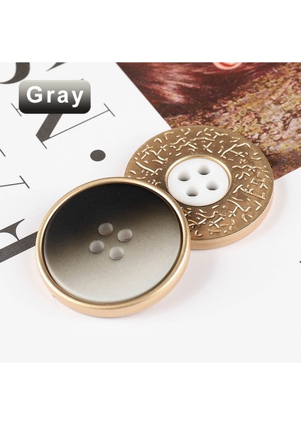 Gri Tarzı 18 mm 6 Adet Reoles Düğmeler Dikiş Aksesuarları Boyut Giyim Için Komple Dekoratif Metal Düğmeler El Yapımı Dıy (Yurt Dışından)