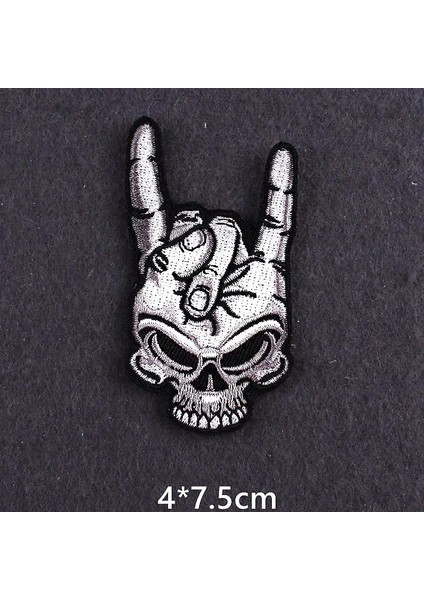 PE4428CT Stili Giysi Üzerinde Hippi Kaya Yamalar Punk Kafatası Yama Giyim Termoadhesive Yamalar Dıy Demir On Sırt Çantası Üzerinde Işlemeli Aplike (Yurt Dışından) fırsatları