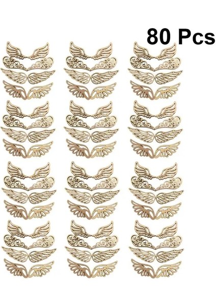 Angel Wings Ahşap Yamalar El Sanatları Için Sevimli Hiçbir Delik Ahşap Reative Dıy Aksesuarları (Yurt Dışından)