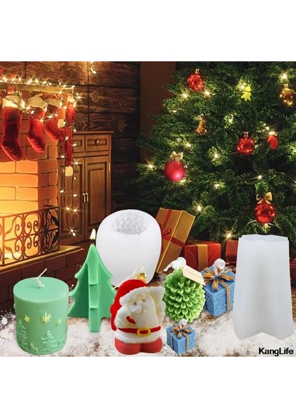D Stili Noel Serisi Mum Silikon Kalıp Dıy Yaratıcı Noel Ağacı Santa Kokulu Mum Kalıp Kalemlik Saksı Süslemeleri (Yurt Dışından) fiyatları
