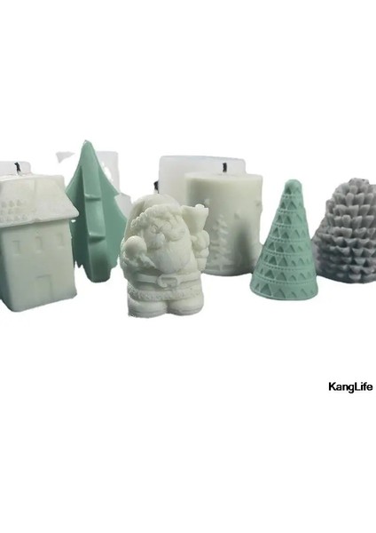 D Stili Noel Serisi Mum Silikon Kalıp Dıy Yaratıcı Noel Ağacı Santa Kokulu Mum Kalıp Kalemlik Saksı Süslemeleri (Yurt Dışından) indirimleri