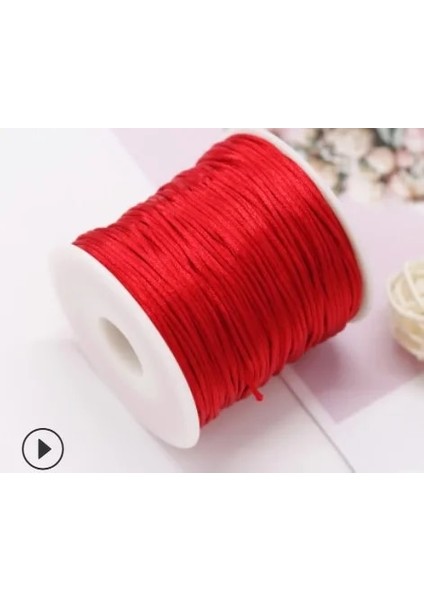 700 Kırmızı Stil 1mm Halat Saten Rattail Polyester Naylon Kordonlar Dize Çin Düğüm Kordon Dıy Bilezik Takı Yapımı Malzemeleri 50 Metre Rulo (Yurt Dışından)