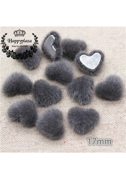 Koyu Gri 50 Adet Tarzı Karışık Renkler Hariy Kumaş Kaplı Kalp Düğmeleri Ev Bahçe Flatback Cabochon El Sanatları Scrapbooking Dıy, 14*17MM (Yurt Dışından)