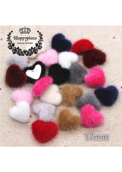 Koyu Gri 50 Adet Tarzı Karışık Renkler Hariy Kumaş Kaplı Kalp Düğmeleri Ev Bahçe Flatback Cabochon El Sanatları Scrapbooking Dıy, 14*17MM (Yurt Dışından)