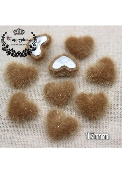 Koyu Gri 50 Adet Tarzı Karışık Renkler Hariy Kumaş Kaplı Kalp Düğmeleri Ev Bahçe Flatback Cabochon El Sanatları Scrapbooking Dıy, 14*17MM (Yurt Dışından)