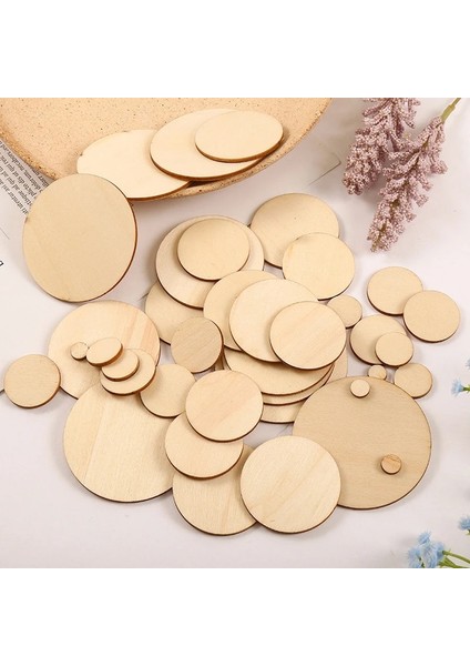60MM 10 Adet Tarzı Adet Bitmemiş Yuvarlak Ahşap Dilimleri Dıy El Sanatları Ahşap Daire Dristmas Takı Boyama Düğün Süs Dekor (Yurt Dışından)