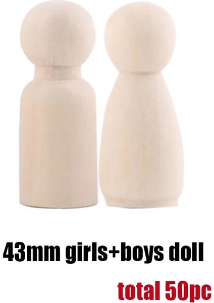 43 mm Erkek ve Kız Stili Birçok Mmmm Ahşap El Sanatları Kız ve Erkek Diy El Yapımı Boş Ev Dekorasyon Bebek Oyuncakları Peg Bebekler Bebek Odası Için Ahşap El Sanatları (Yurt Dışından)