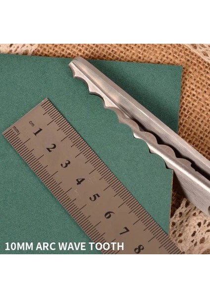 Dalga 10MM Stili Paslanmaz Çelik Oyma Makası Saplı Profesyonel El Sanatları Terzilik Zig Zag Kesim Ors Dikiş Ors Kumaş (Yurt Dışından)