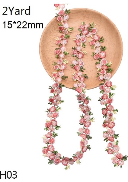 H03-2Y-AÇIK Pembe Tarzı Yard El Yapımı Dantel Trim Patchwork Malzeme Beyaz Pembe Kalp Dantel Şerit Dıy Konfeksiyon Dikiş Aksesuarları (Yurt Dışından)