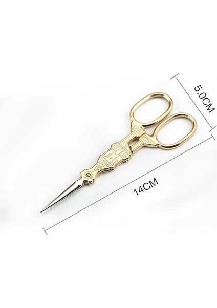 No.7 Tarzı Terzilik Vintage Yaldızlı Antika Nakış Mini Dikiş Veya Kesim Kumaş Paslanmaz Çelik Iplik Altın Okul Ors E (Yurt Dışından)