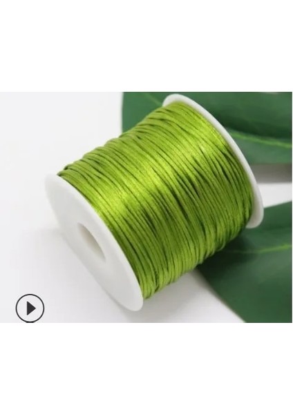 214 Yosun Yeşili Stili 1mm Halat Saten Rattail Polyester Naylon Kordonlar Dize Çin Düğüm Kordon Dıy Bilezik Takı Yapımı Malzemeleri 50 Metre Rulo (Yurt Dışından)