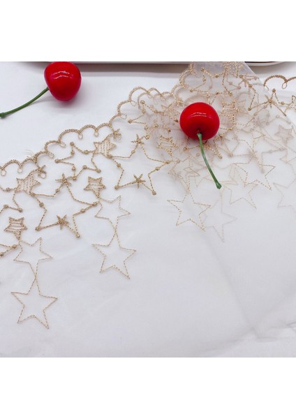 2 Metre Tarzı 2 Yards Yıldız Nakış Polyester Dantel Altın Iplik Yumuşak Tül Giyim Aksesuarları Dantel Süsleme Aşk Lolita Etek Aksesuarları (Yurt Dışından) fiyatları