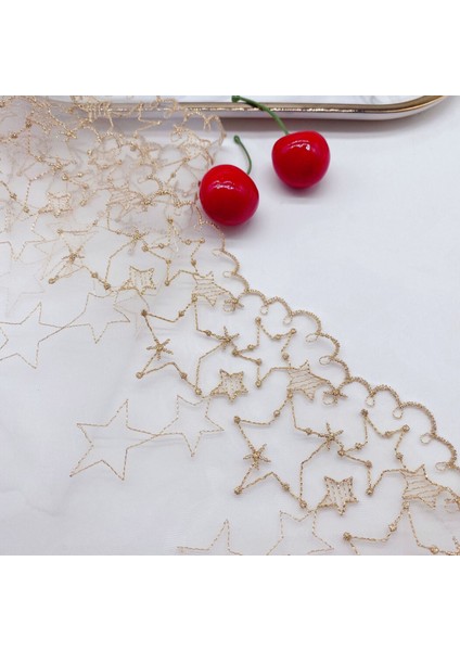 2 Metre Tarzı 2 Yards Yıldız Nakış Polyester Dantel Altın Iplik Yumuşak Tül Giyim Aksesuarları Dantel Süsleme Aşk Lolita Etek Aksesuarları (Yurt Dışından) modelleri