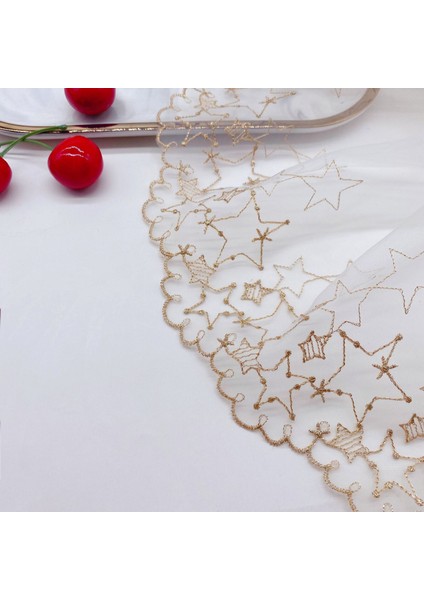 2 Metre Tarzı 2 Yards Yıldız Nakış Polyester Dantel Altın Iplik Yumuşak Tül Giyim Aksesuarları Dantel Süsleme Aşk Lolita Etek Aksesuarları (Yurt Dışından) fırsatları